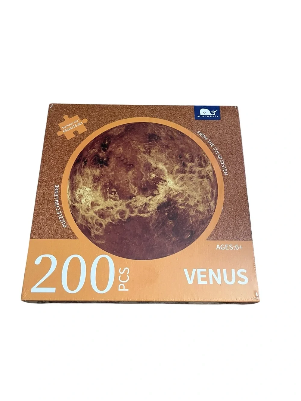 New Sealed Mini Whale The Planet Venus 200 Piece Round Jigsaw Puzzle 25.6”D